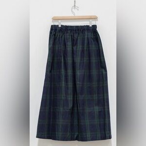 NWOT Ichi Cotton Tartan Skirt in Navy/Green